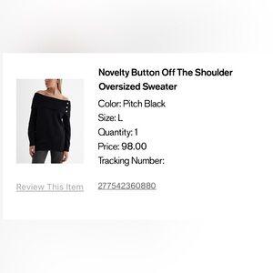 NWT express black sweater